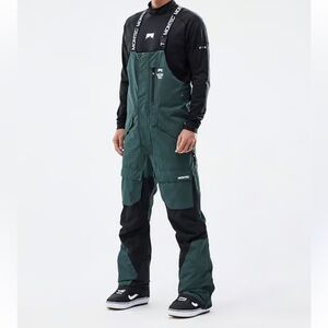 Montecs Men's Green and Black Waterproof Bib Snow Pants
